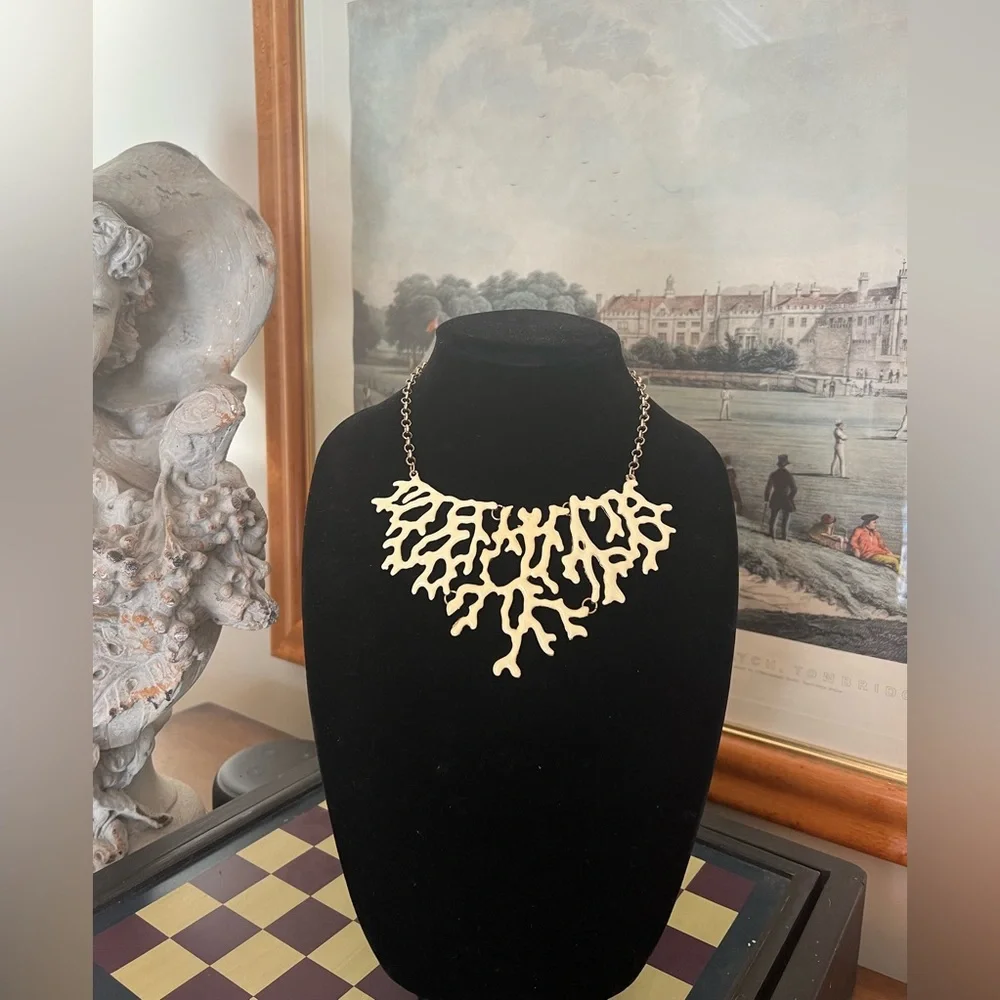 Enamel Coral Bib Necklace